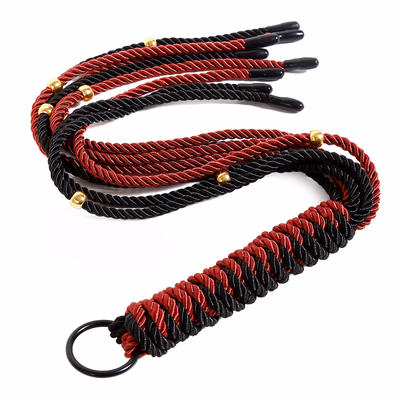 Red and black double-layered woven whip