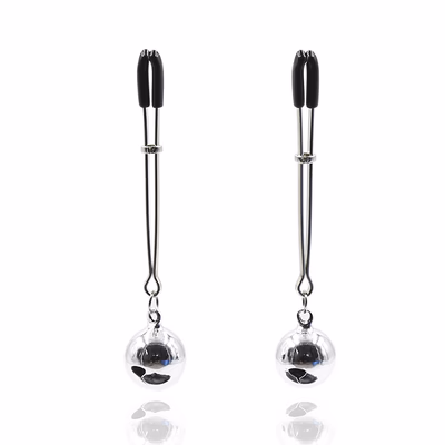 Long breast clips with silver bells