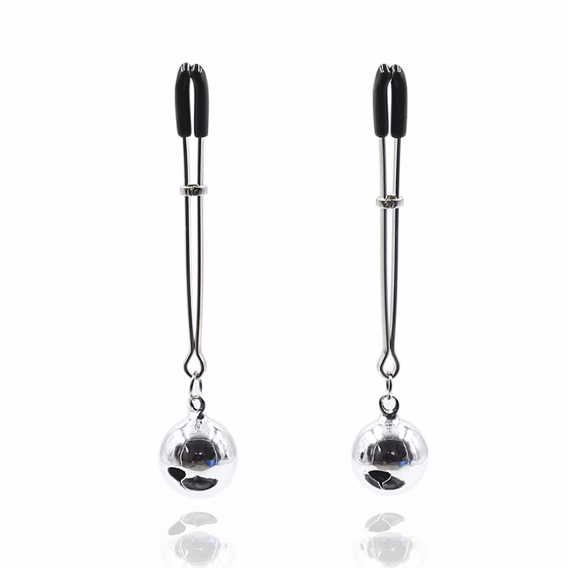 Long breast clips with silver bells