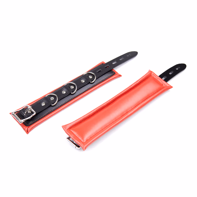 Red and black handcuffs - without chains