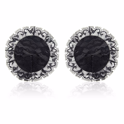 Black round lace bow