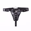 Leather male chastity belt, penis lock cage
