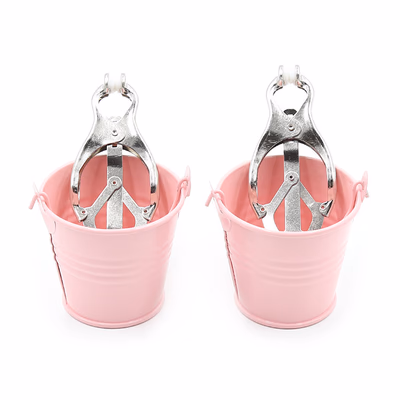 Pink bucket nipple clamps
