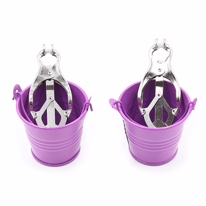 Purple bucket nipple clamp