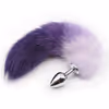 Gradient purple synthetic hair + metal anal plug