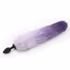 Silicone anal plug - gradient purple real hair
