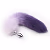Gradient purple real hair + metal anal plug