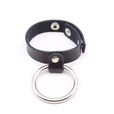 Leather iron ring for locking the penis