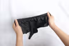 All-black silicone wearable masturbation leather pants