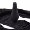 All-black silicone wearable masturbation leather pants
