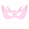 Pink Bat-Shaped 4-Row Studded Leather Eye Mask