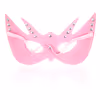 Pink Bat-Shaped 4-Row Studded Leather Eye Mask