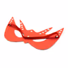 Red Bat-Shaped 4-Row Studded Leather Eye Mask