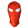Red elastic fabric headgear that exposes the eyes