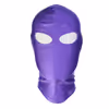 Purple elastic fabric headgear that exposes the eyes