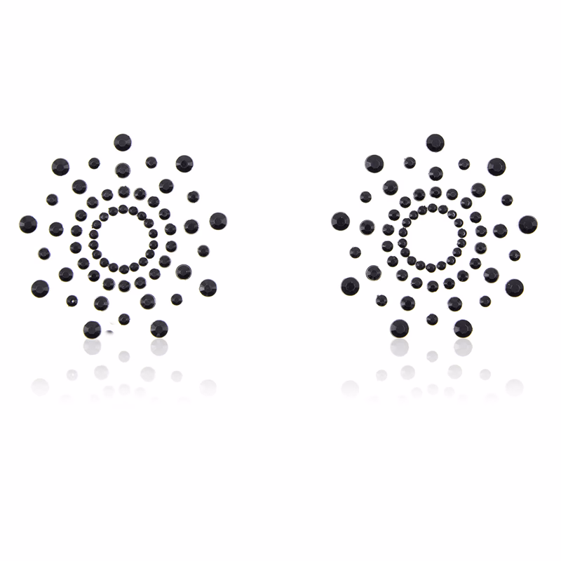 Round, self-adhesive black nipple covers