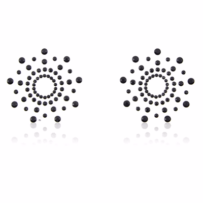 Round, self-adhesive black nipple covers