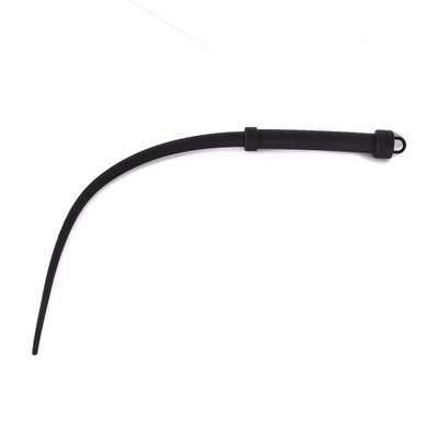 One-piece all-silicone whip, black