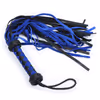 Blue-black genuine leather tassel whip