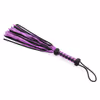 Purple-black genuine leather tassel whip
