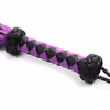 Purple-black genuine leather tassel whip