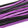 Purple-black genuine leather tassel whip