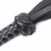 Black genuine leather whip