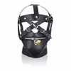 Leather restraint hood with lock