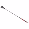 Silver metallic black heart-shaped black leather whip
