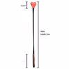 Red heart-shaped black wraparound handle, red leather whip