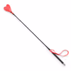 Silver metallic red heart-shaped genuine leather whip
