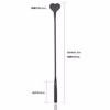 Black heart-shaped whip with a black handle made of leather