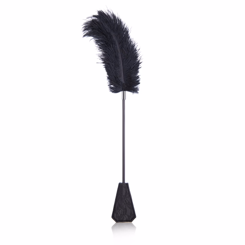 Faux lace ostrich feather teaser