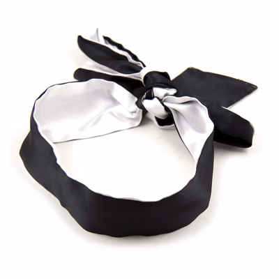 Black and white cloth eye mask