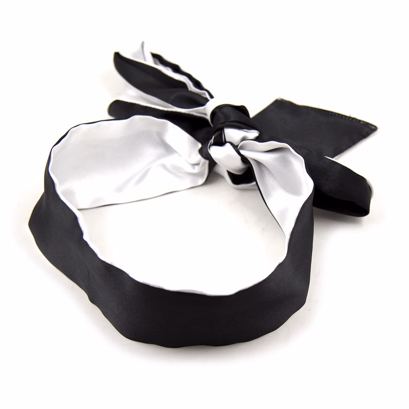 Black and white cloth eye mask