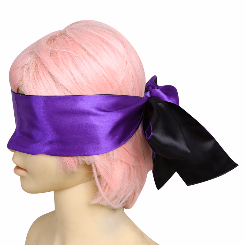 Black and purple cloth eye mask