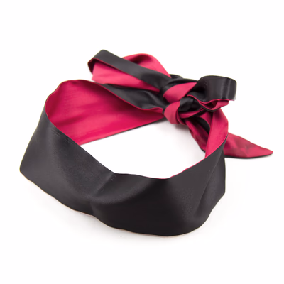 Black and rose red cloth eye mask