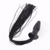 Silicone wire tail - Black silicone anal plug