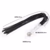 Black leather glass handle whip