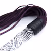 Purple genuine leather glass handle whip