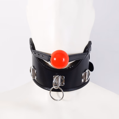 Solid gag with thickened neck collar - without traction chain