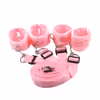 Pink plush bed bondage straps