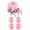 Pink plush bed bondage straps