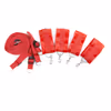 Red plush bed restraint straps