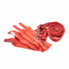 Red plush bed restraint straps