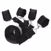 Black plush bed restraint straps