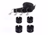 Black plush bed restraint straps