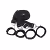 Black plush bed restraint straps
