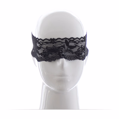 Black eye mask with lace trim