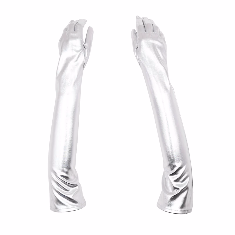 White 5-finger gloves